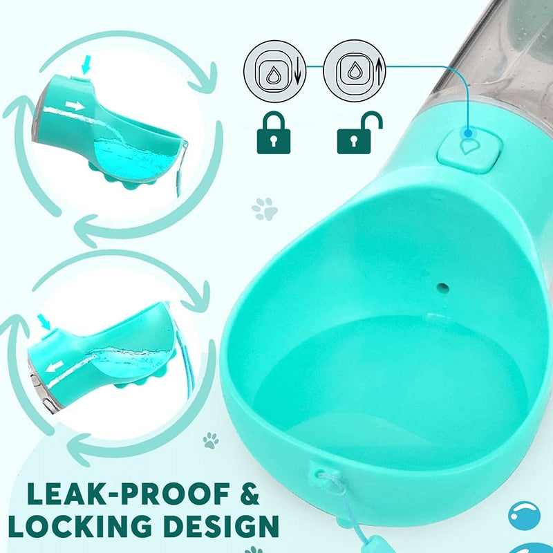 500ML Portable 4 in 1 Multifunctional Pet Carry-on Bottle