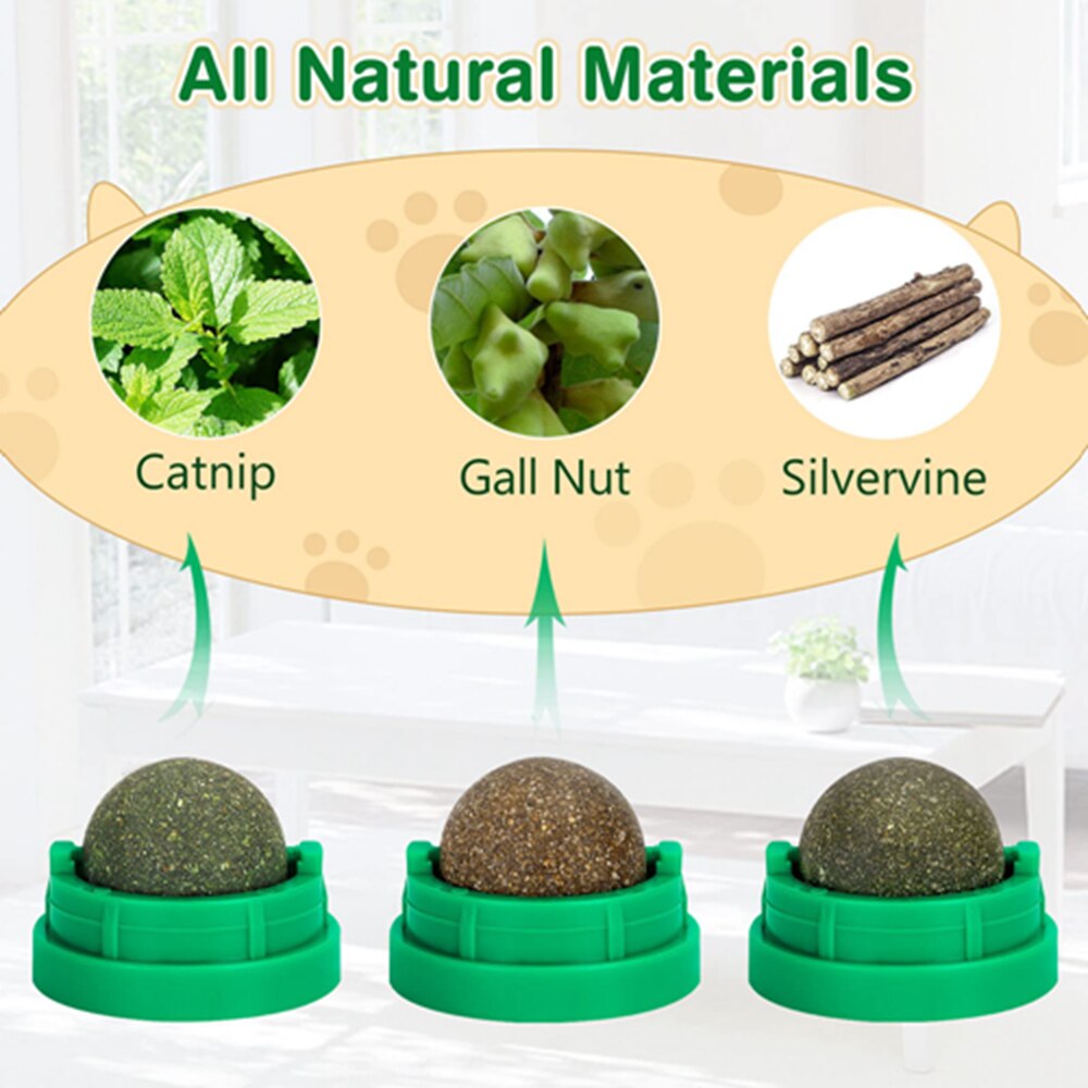 Catnip Ball Toys Edible Kitty Toys for Cats Lick Healthy