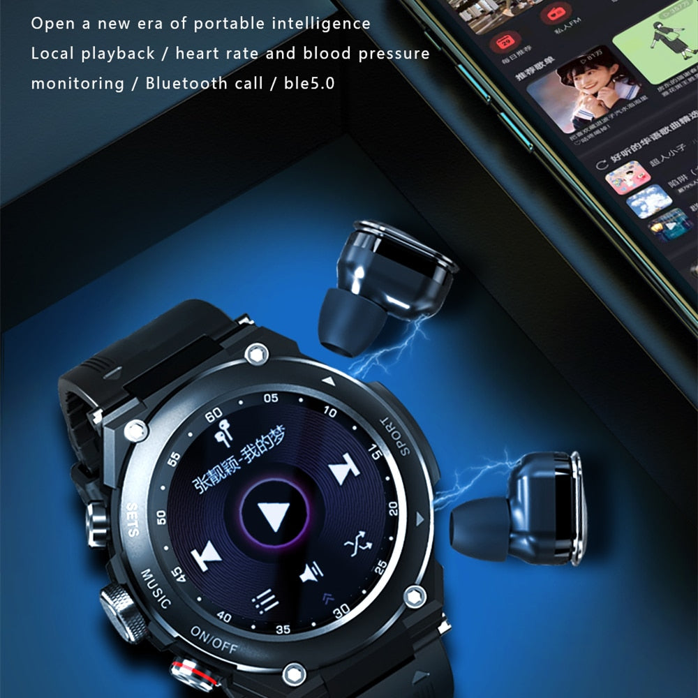2 in 1 Smart Watch with Wireless Earphones